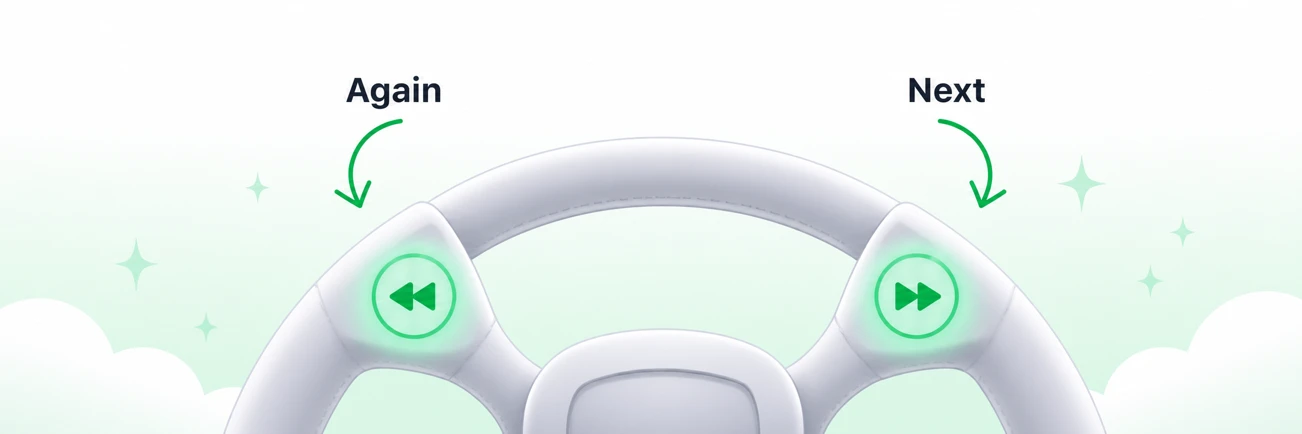 Steering wheel previous and next controls